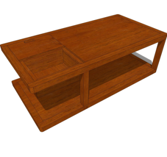 中式实木茶几su模型