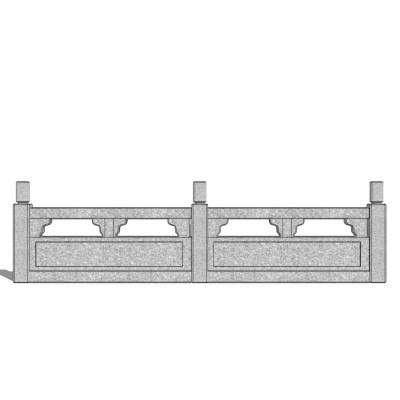 中式石材护栏su模型