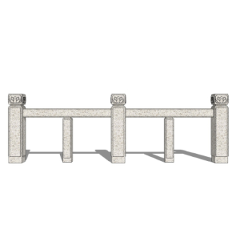 中式石材护栏su模型