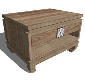 中式实木茶几su模型