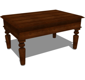 简欧实木茶几su模型