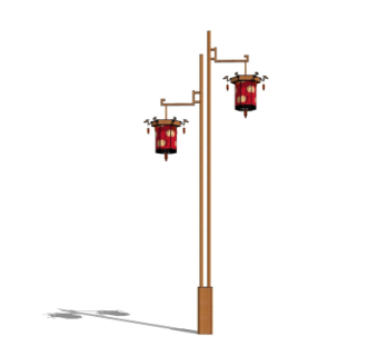 中式路灯su模型