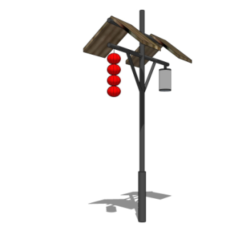 中式路灯su模型