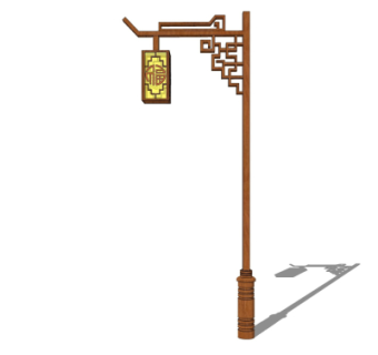 中式路灯su模型