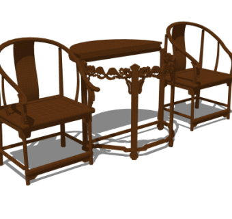 中式圈椅su模型