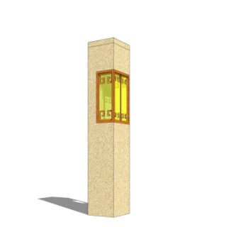 中式草坪灯su模型