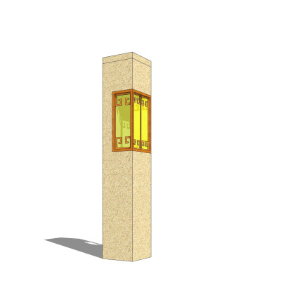中式草坪灯su模型