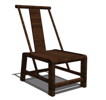 中式实木靠背椅su模型