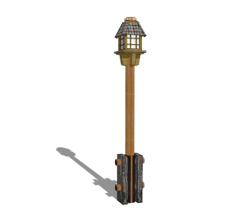 中式路灯su模型