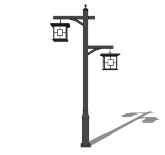 新中式路灯su模型
