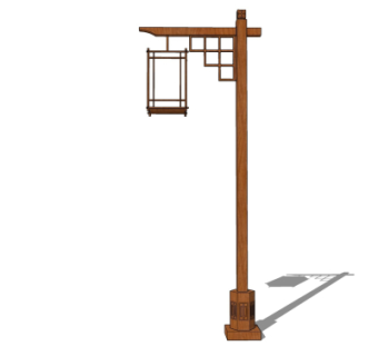 中式路灯su模型