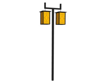 中式路灯su模型