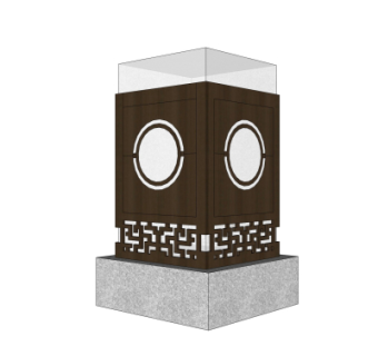 中式草坪灯su模型