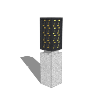 中式草坪灯su模型