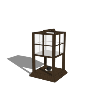 日式实木落地灯su模型