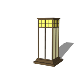 日式落地灯su模型