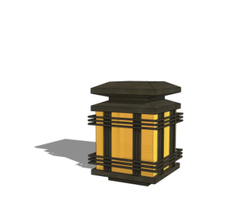 中式草坪灯su模型