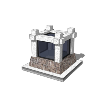 中式草坪灯su模型