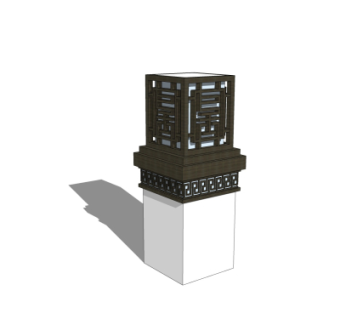 中式草坪灯su模型