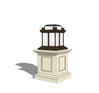 中式草坪灯su模型