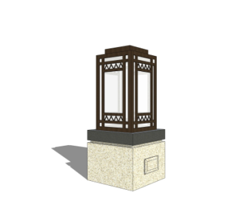 中式草坪灯景观灯su模型