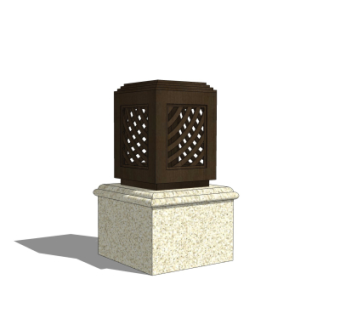 中式草坪灯景观灯su模型