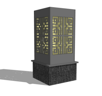 中式草坪灯景观灯su模型