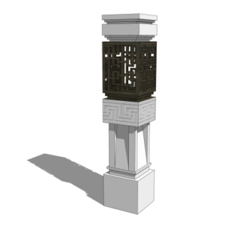 中式路灯景观灯su模型