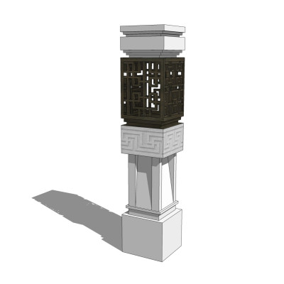 中式路灯景观灯su模型