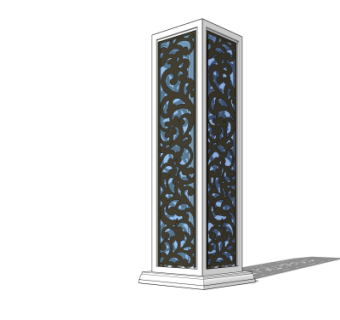 中式草坪灯su模型