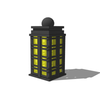 中式草坪灯su模型