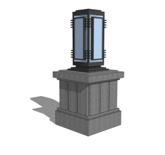 中式草坪灯su模型