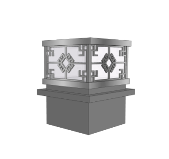 中式草坪灯su模型