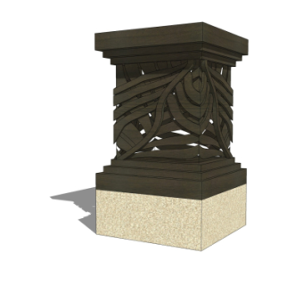 中式草坪灯su模型