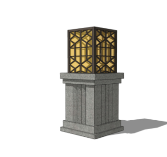 中式草坪灯景观灯su模型