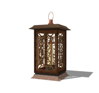 中式草坪灯su模型