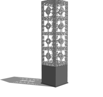 中式草坪灯景观灯su模型