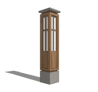 新中式草坪灯su模型