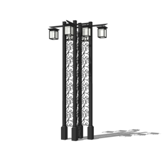 新中式路灯景观灯su模型