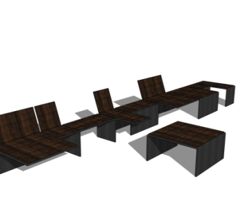 现代公用椅su模型