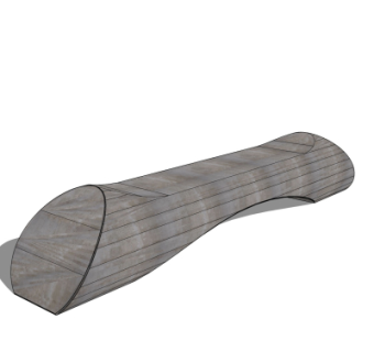 现代实木公用椅su模型