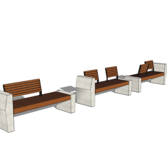 现代公用椅su模型