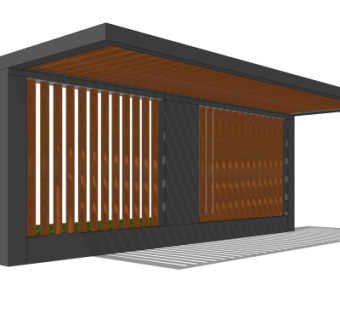 现代廊架su模型