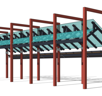 现代廊架su模型