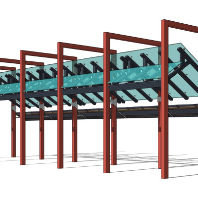 现代廊架su模型