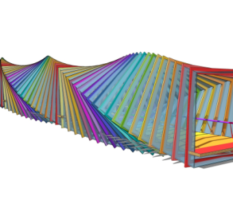现代动感廊架su模型