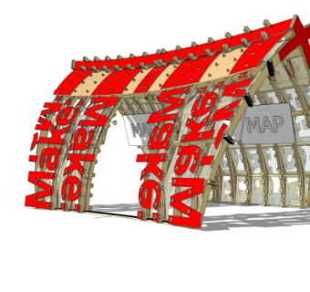 现代文艺廊架su模型