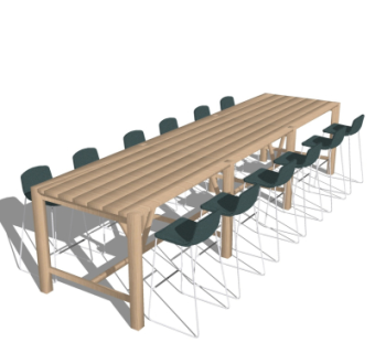 现代餐桌椅su模型