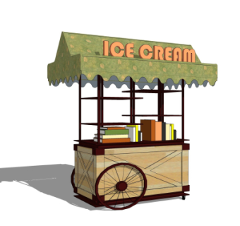 现代超市展示柜台su模型