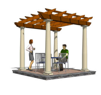 欧式廊架su模型